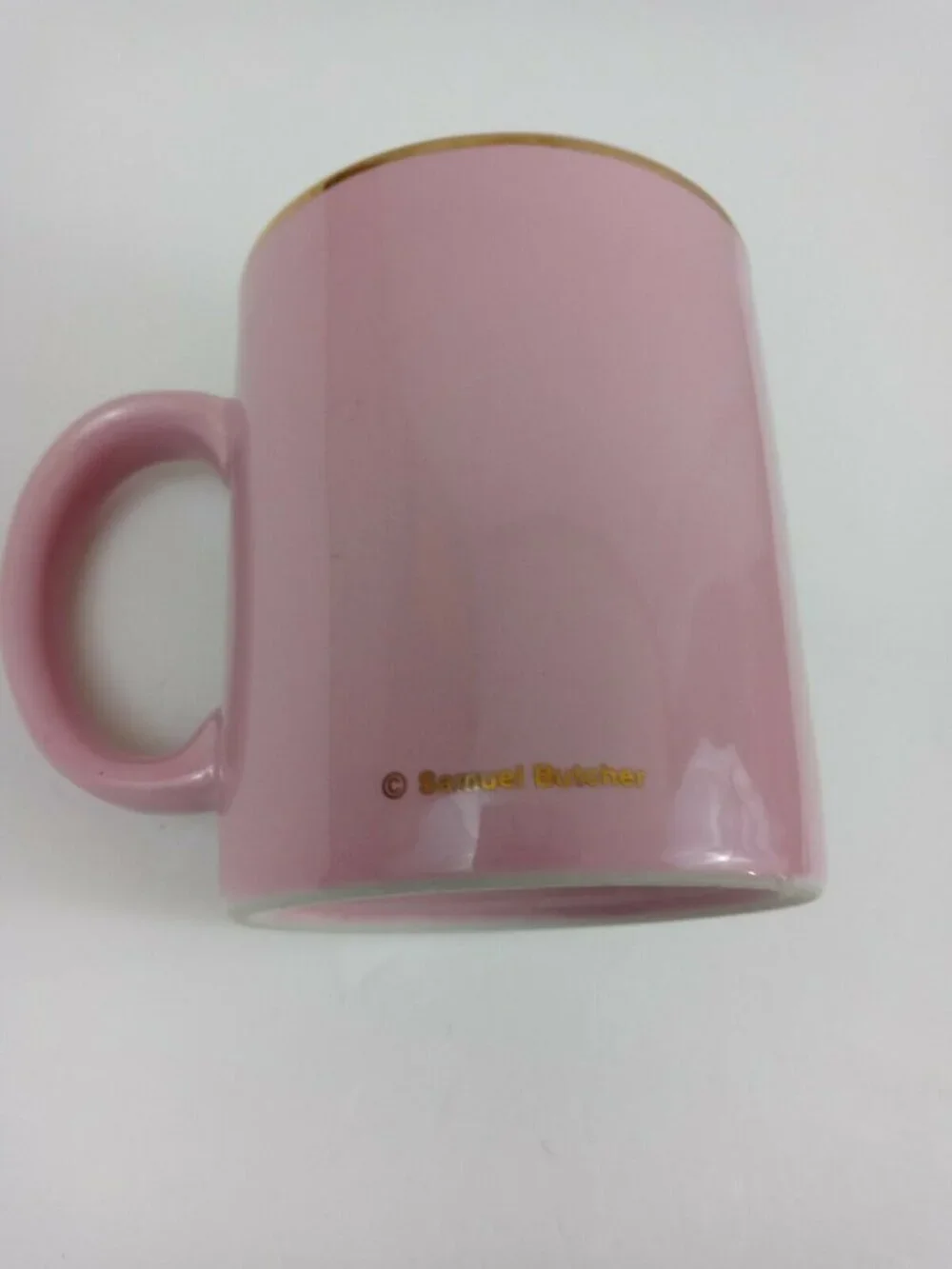 Precious Moments Chapel Carthage, Missouri Pink & Gold Coffee Mug Cup 4
